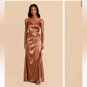 Birdy grey Catherine dress - shiny satin rust